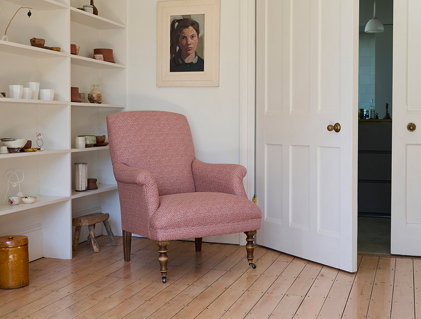 Snape Chair in RHS Collection Gertrude Jekyll Lattice Red